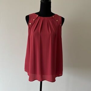 LOFT Sleeveless Blouse with Gold Accents